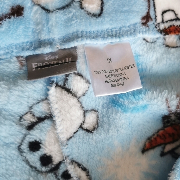 Disney Frozen Blue Plush Olaf PJ Bottoms 1X New Plus - Picture 3 of 4
